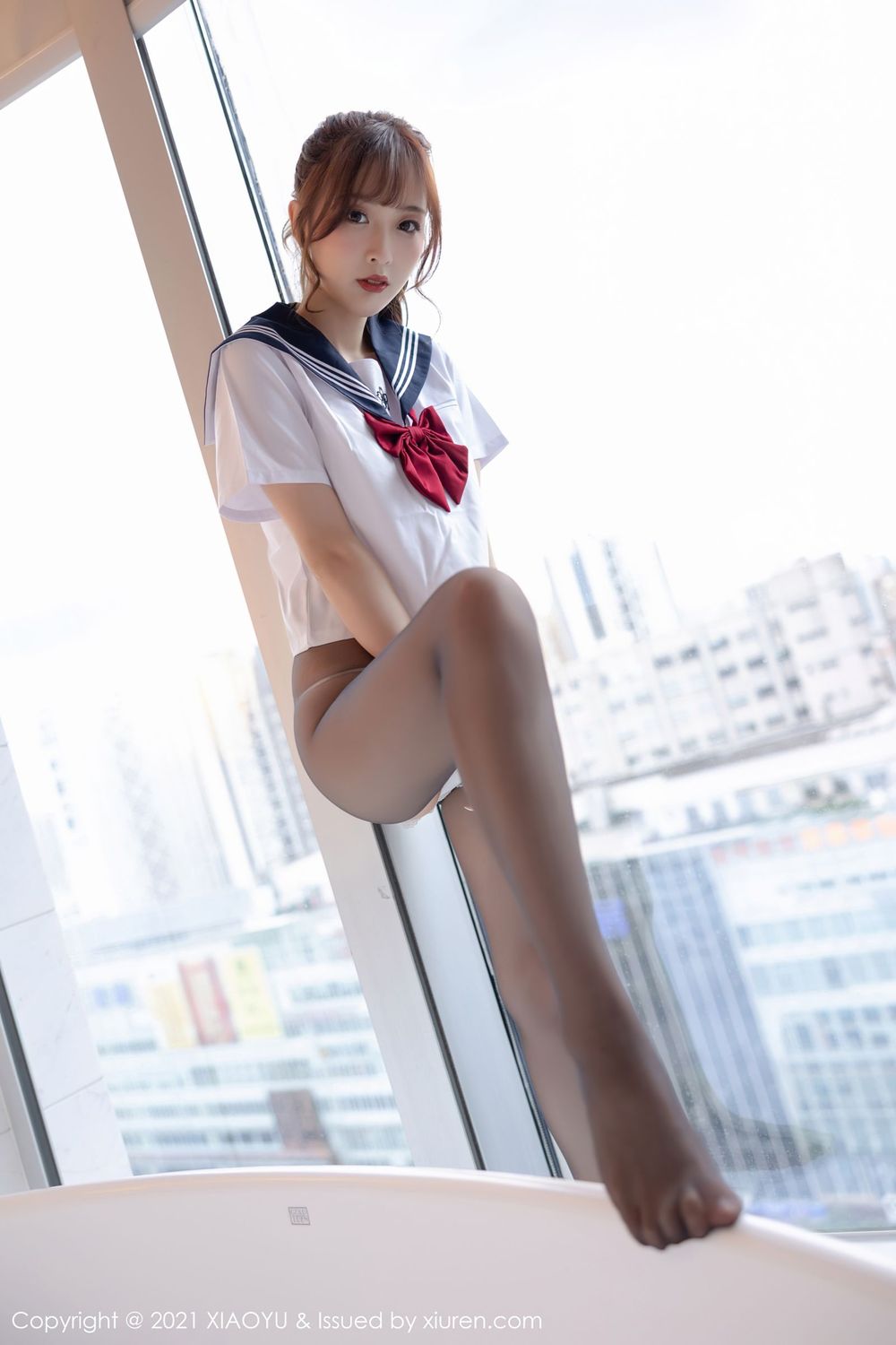 美女模特林星阑 - JK制服+丝袜苗条系列娇媚写真