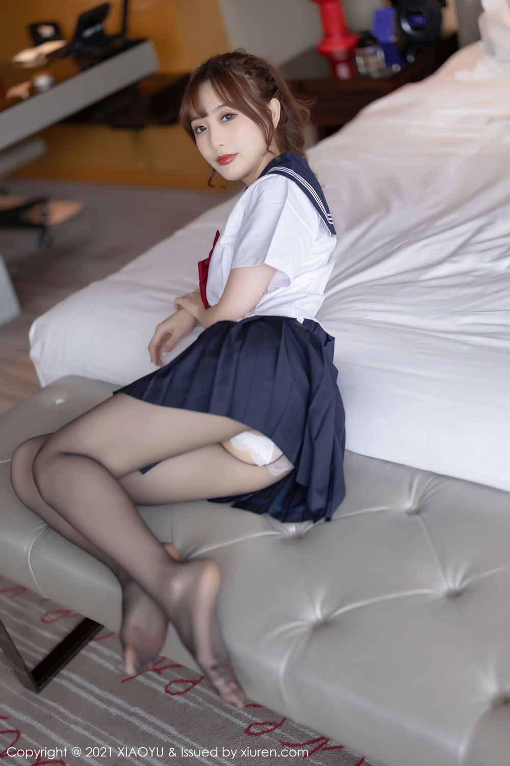 美女模特林星阑 - JK制服+丝袜苗条系列娇媚写真