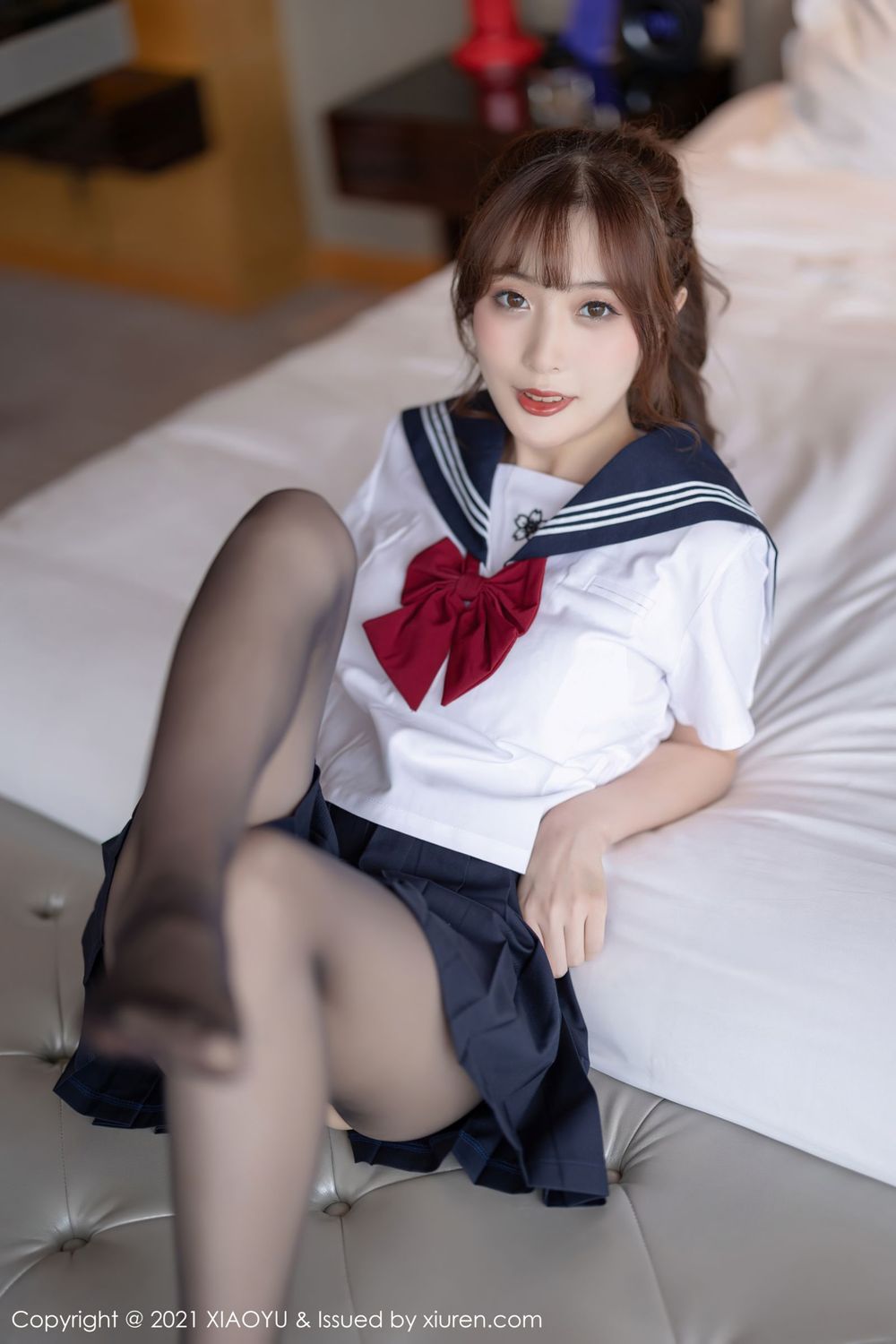 美女模特林星阑 - JK制服+丝袜苗条系列娇媚写真