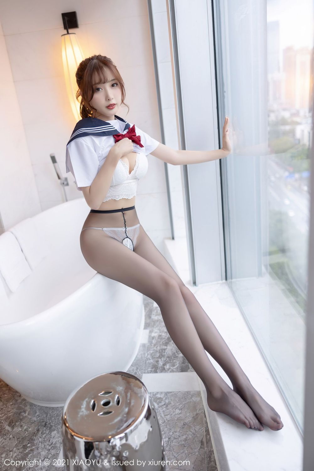 美女模特林星阑 - JK制服+丝袜苗条系列娇媚写真