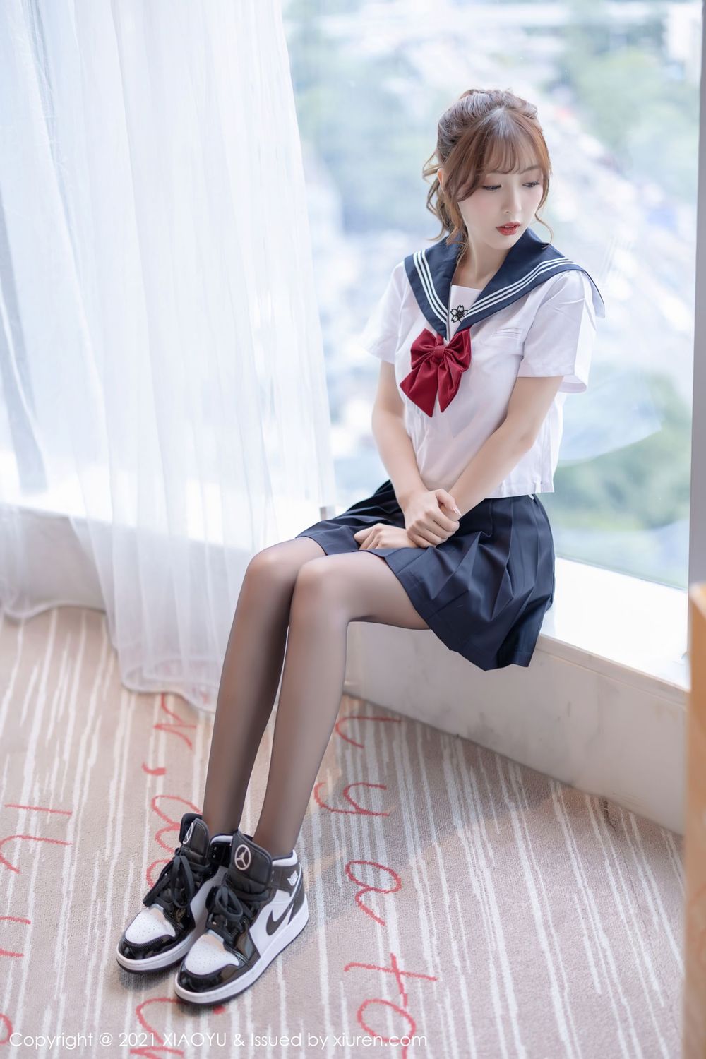 美女模特林星阑 - JK制服+丝袜苗条系列娇媚写真