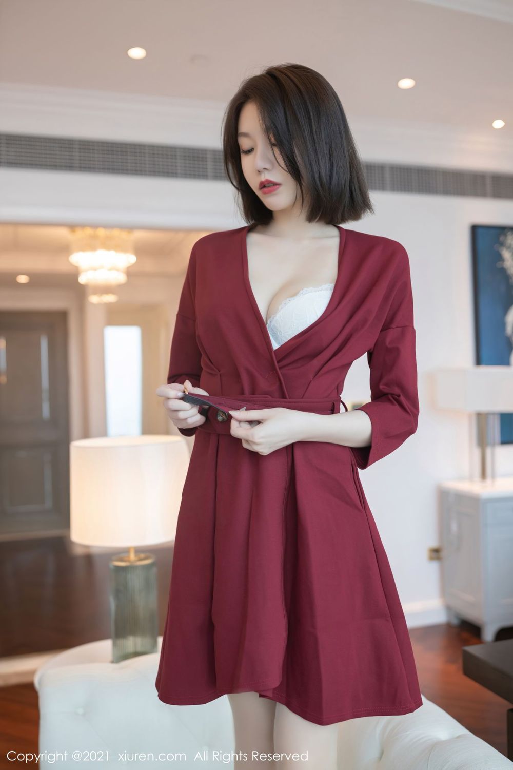 模特安然Maleah - 红色服饰+人妻主题性感写真