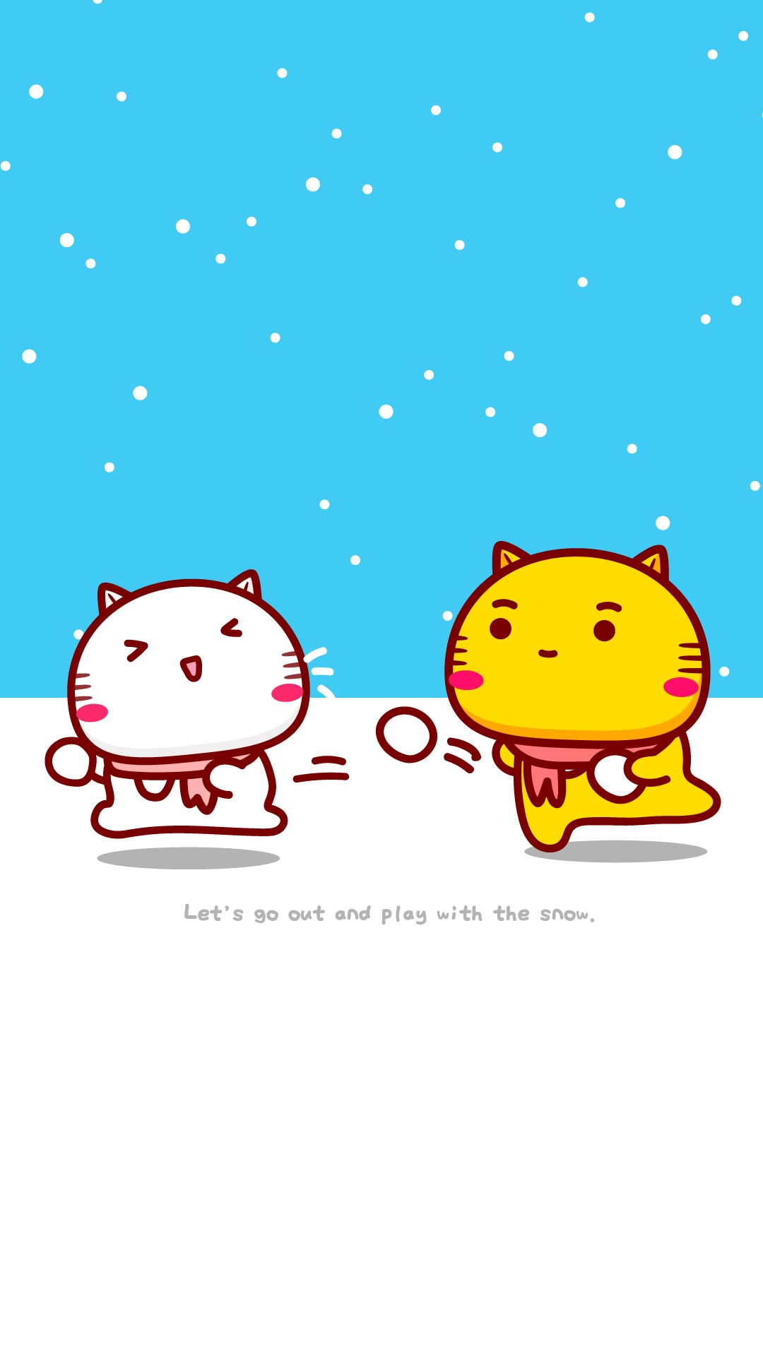 Hamicat哈咪猫寒冷的冬天与雪人室外快乐玩耍壁纸