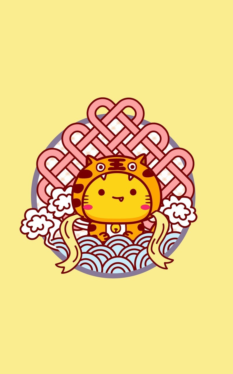 Hamicat哈咪猫中国结卡通图片手机壁纸