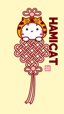 Hamicat哈咪猫中国结卡通图片手机壁纸