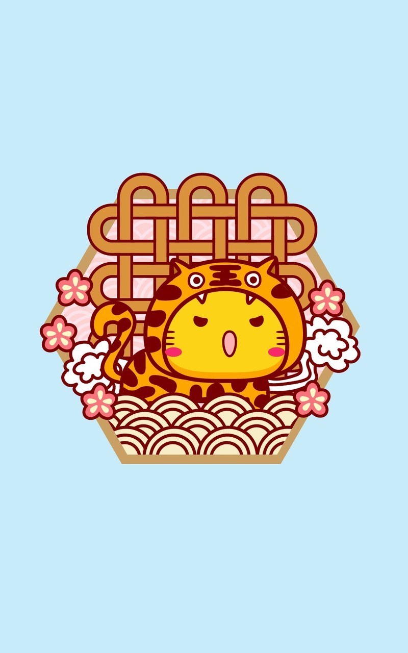 Hamicat哈咪猫中国结卡通图片手机壁纸
