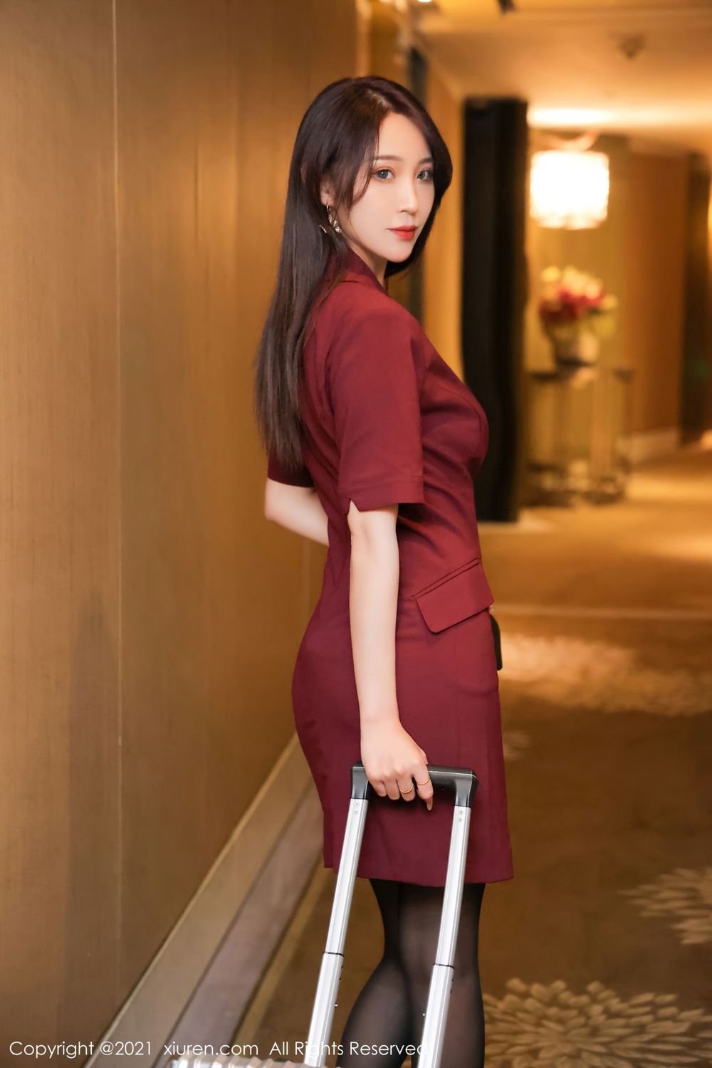 丽质模特周慕汐baby - 空姐制服+黑丝酒店系列写真