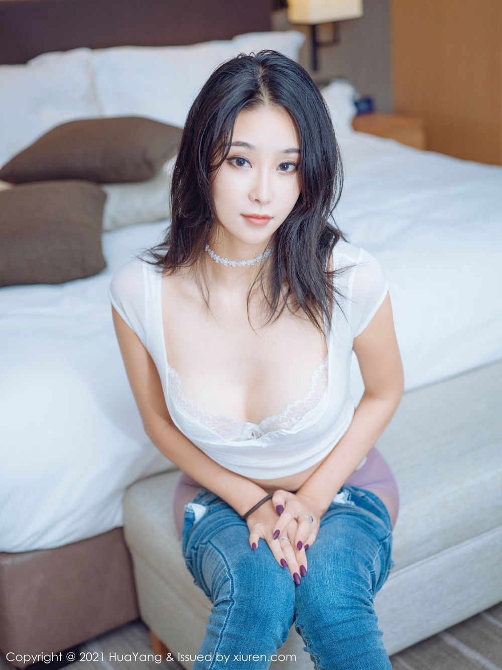 美女模特蓝夏Akasha - 牛仔裤+丝袜系列娇柔写真