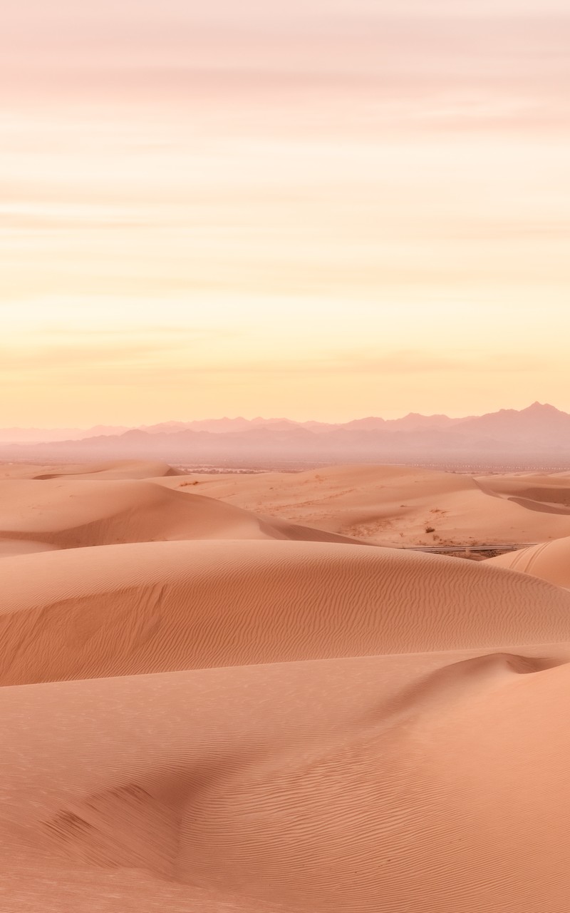 沙漠戈壁茫茫黄沙绝美风景手机壁纸