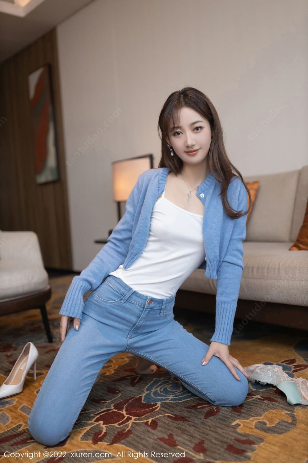 美女模特唐安琪 - 清透上衣+牛仔裤系列写真