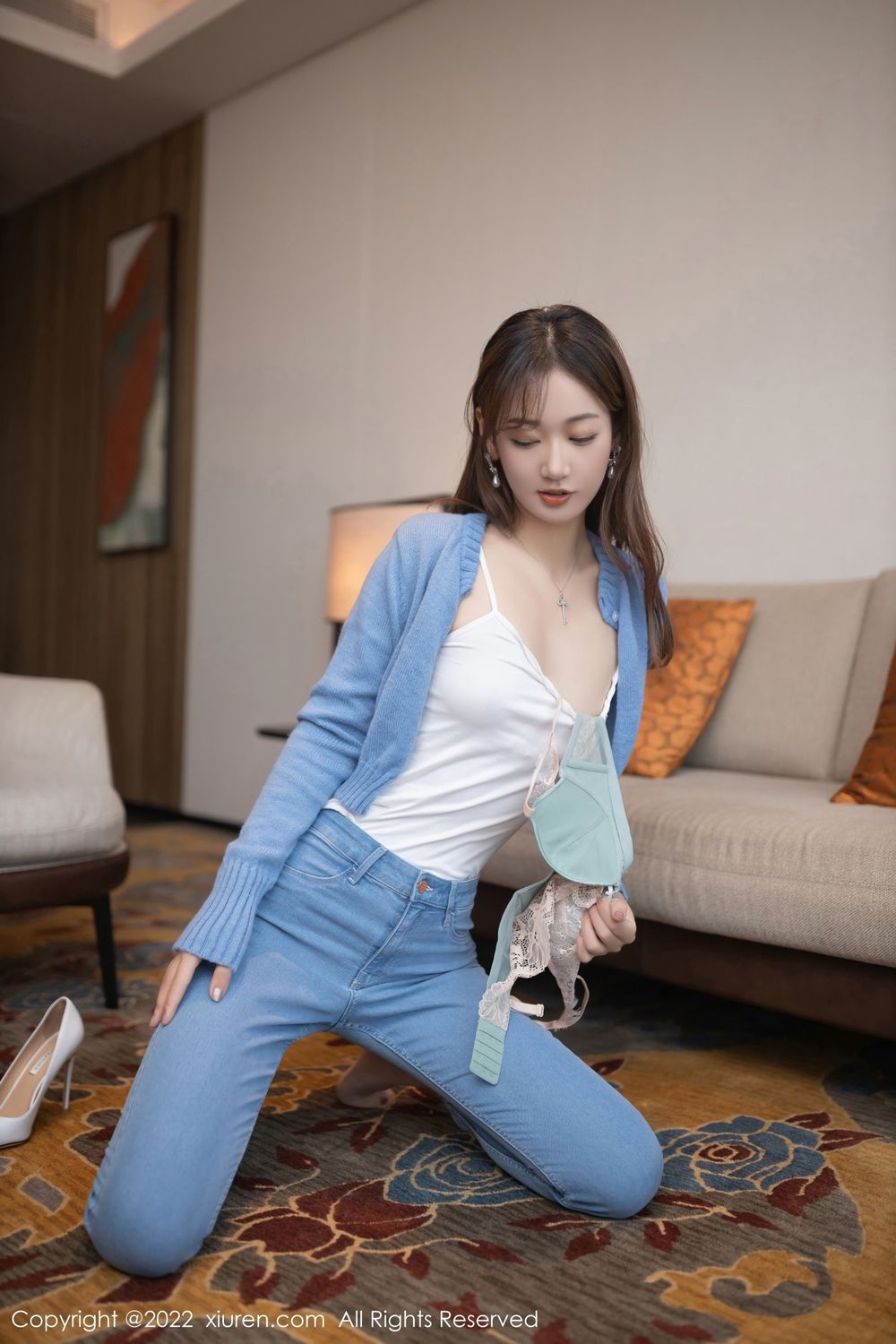 美女模特唐安琪 - 清透上衣+牛仔裤系列写真