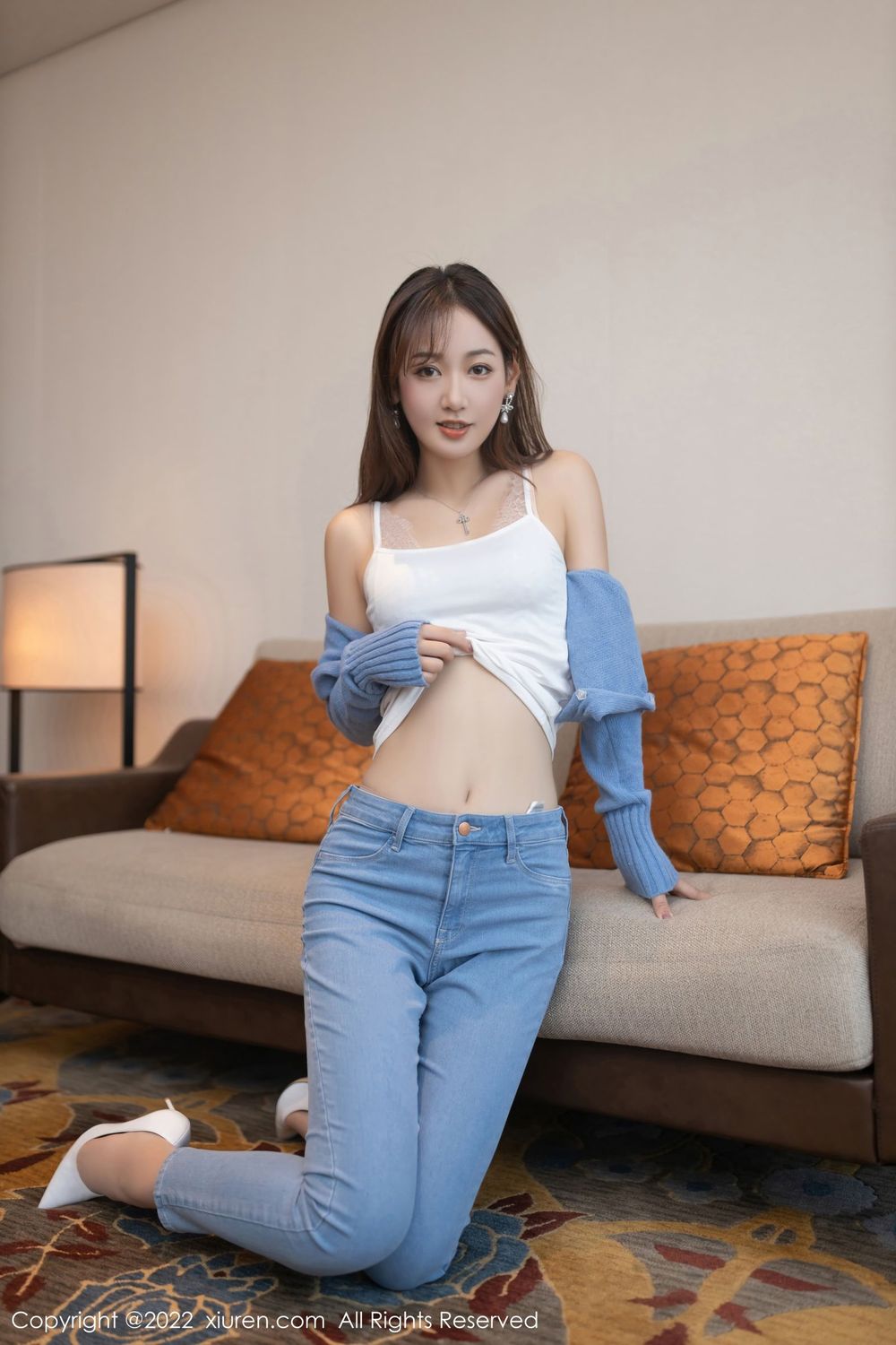 美女模特唐安琪 - 清透上衣+牛仔裤系列写真