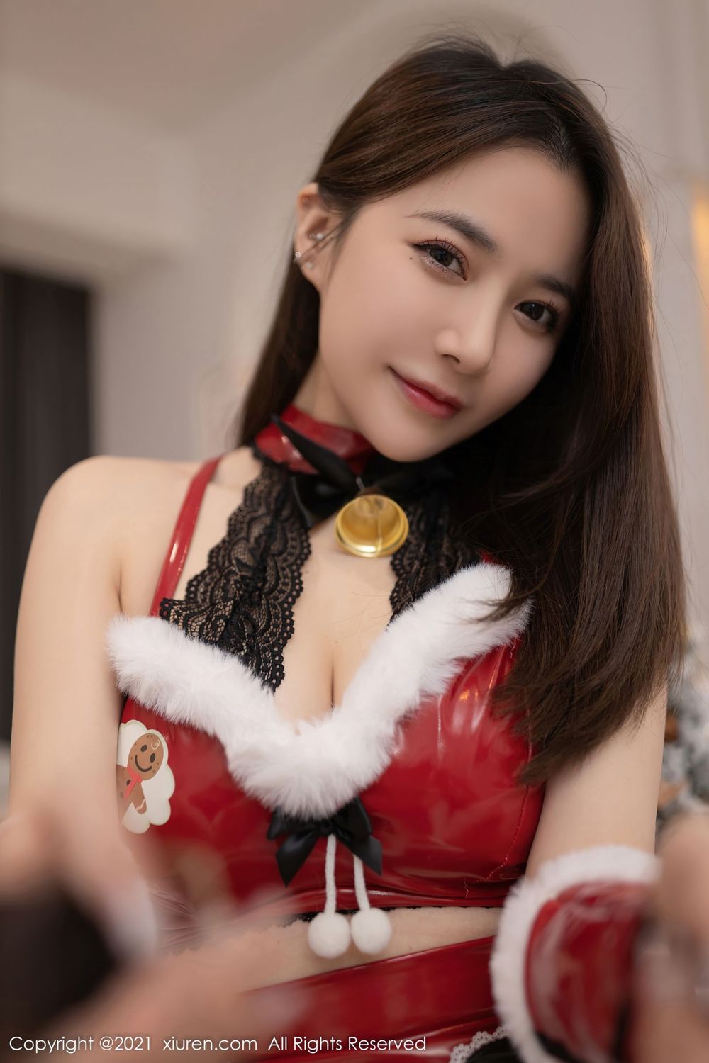 美女模特鱼子酱Fish - 红色服饰+圣诞节主题写真