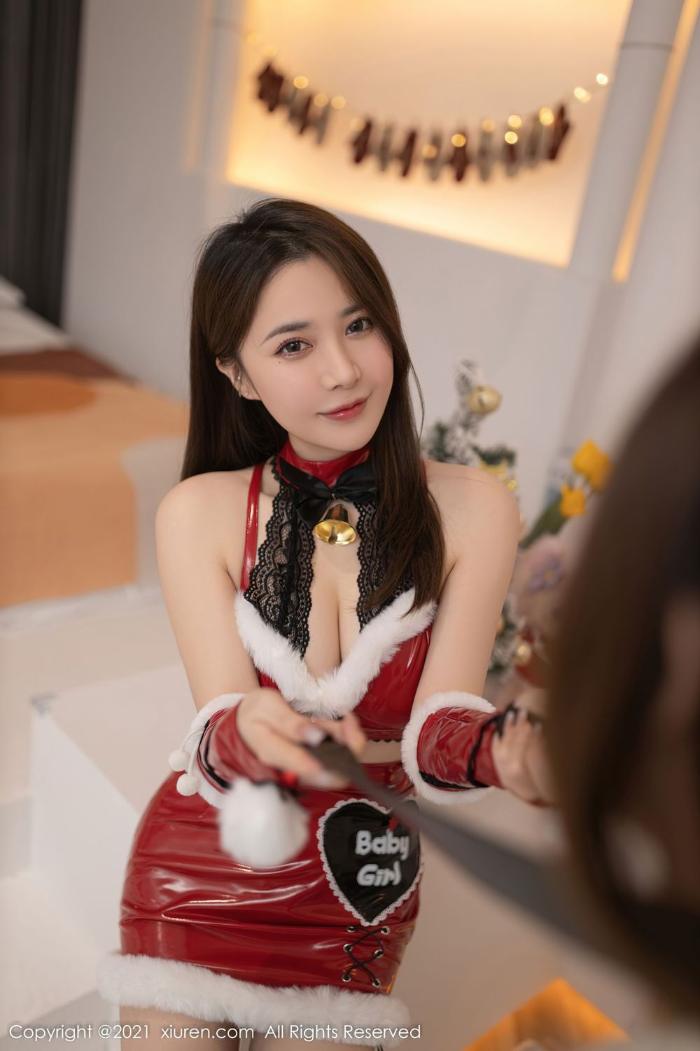 美女模特鱼子酱Fish - 红色服饰+圣诞节主题写真