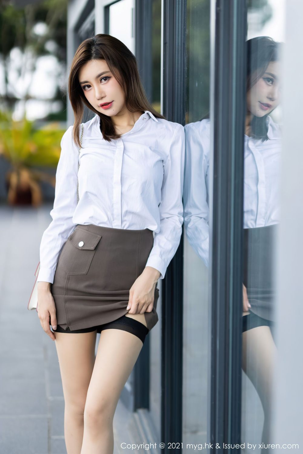 美女模特绮里嘉Carina - 衬衫OL+豹纹江浙沪旅拍