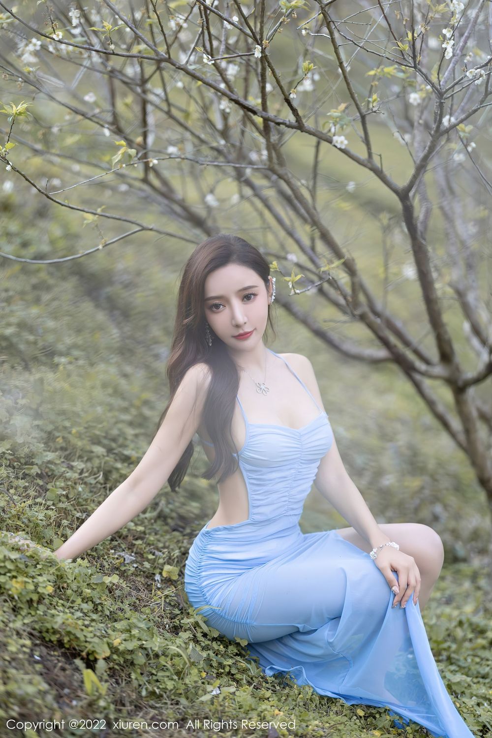 性感女神王馨瑶yanni - 淡蓝色长裙+湿身系列写真