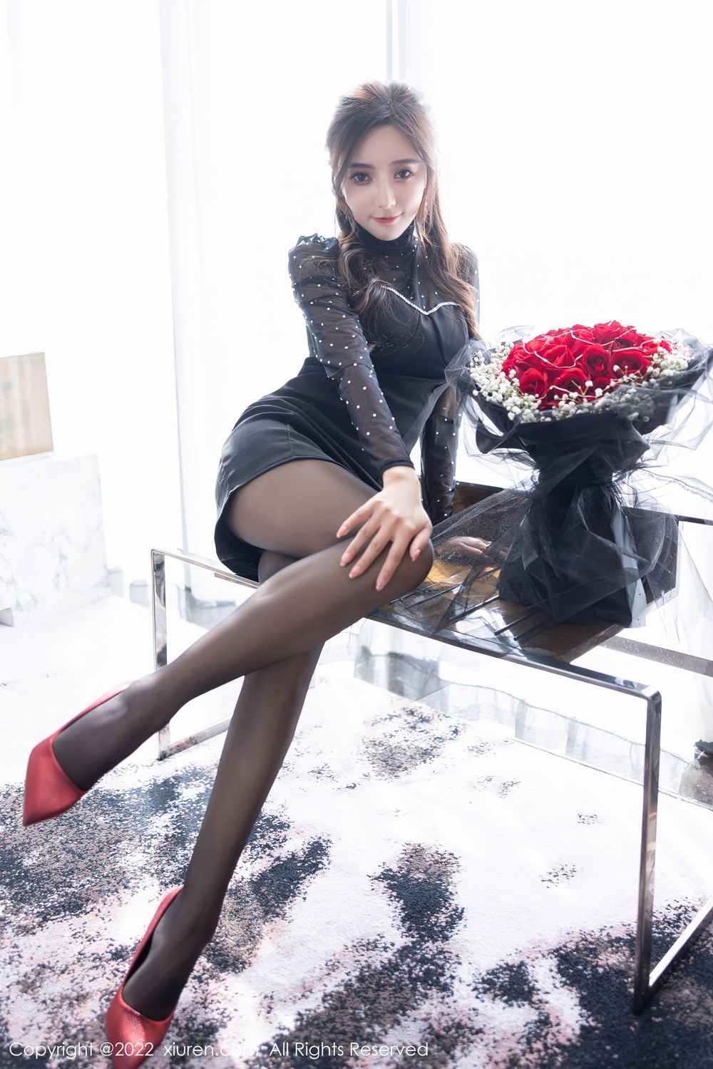 性感女神王馨瑶yanni - 黑色服饰+黑丝系列写真