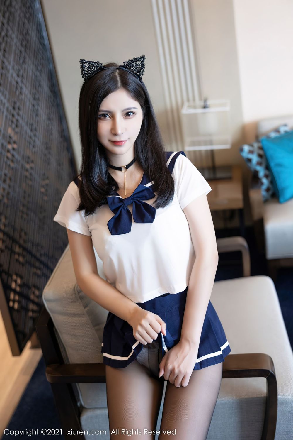 美女模特小蛮妖Yummy - JK制服+黑丝系列深圳旅拍