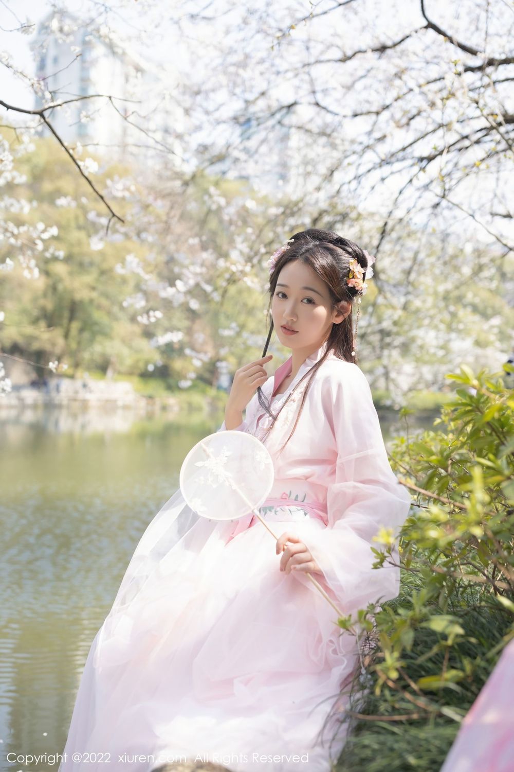 美女模特唐安琪 - 轻透淡粉色古装服饰珠三角旅拍