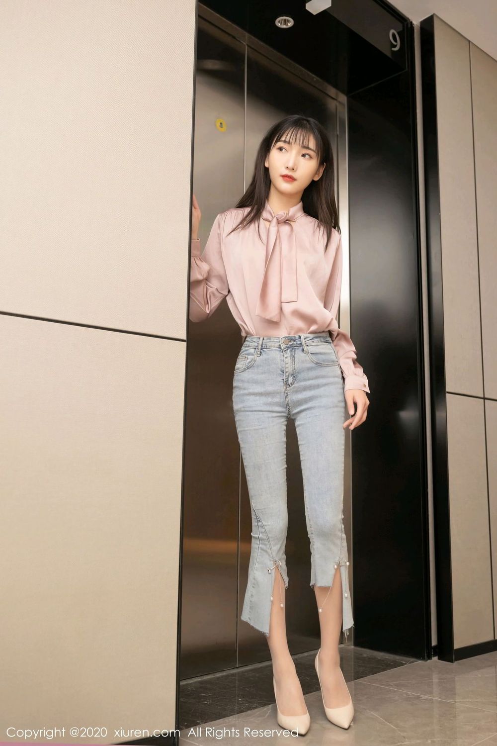 美女模特陆萱萱 - 牛仔裤+偶遇主题丽质写真