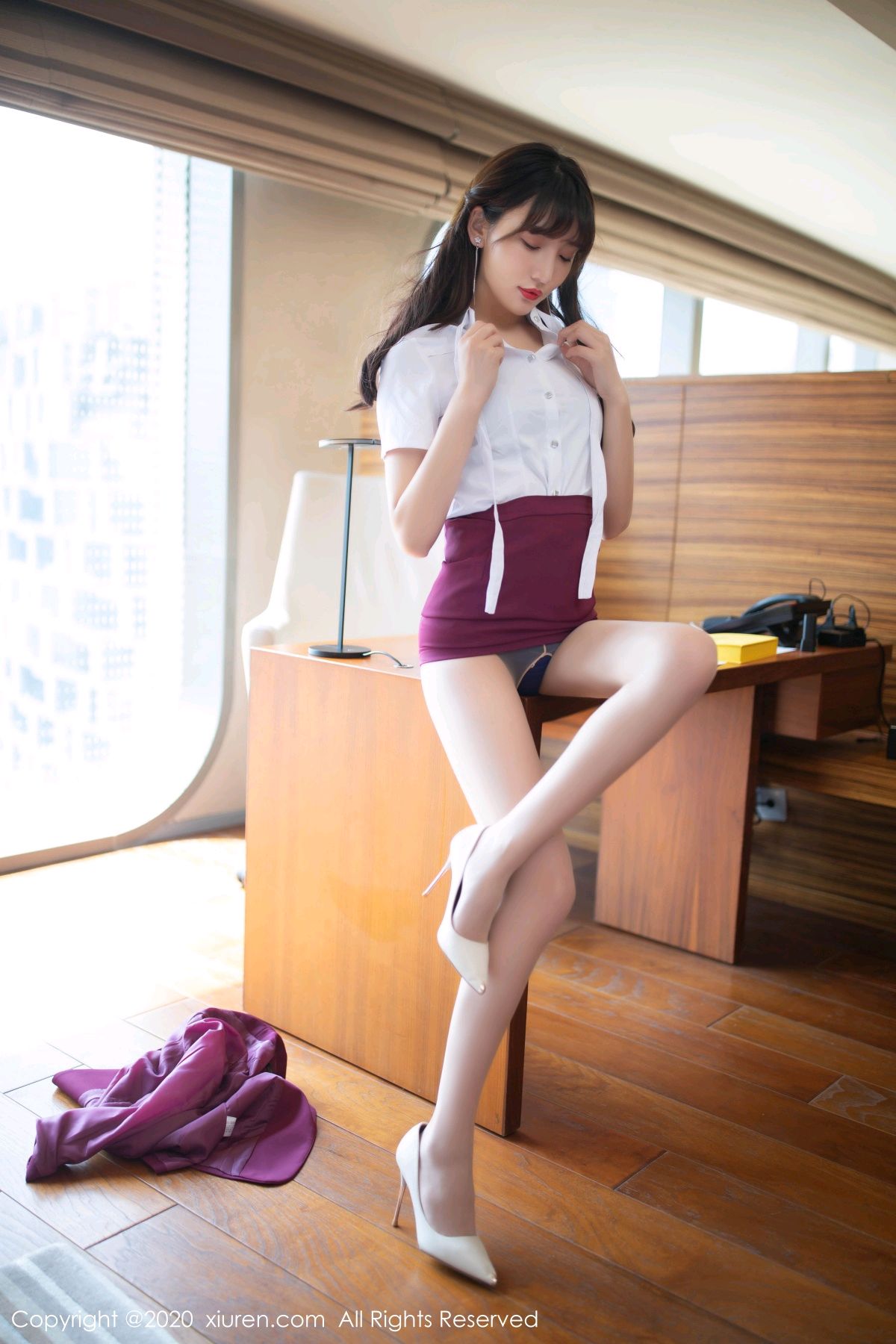 美女模特陆萱萱 - 空姐装扮+丝袜系列写真