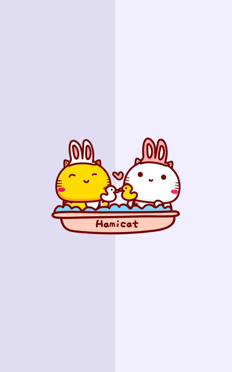 Hamicat哈咪猫双色聊天背景卡通图片
