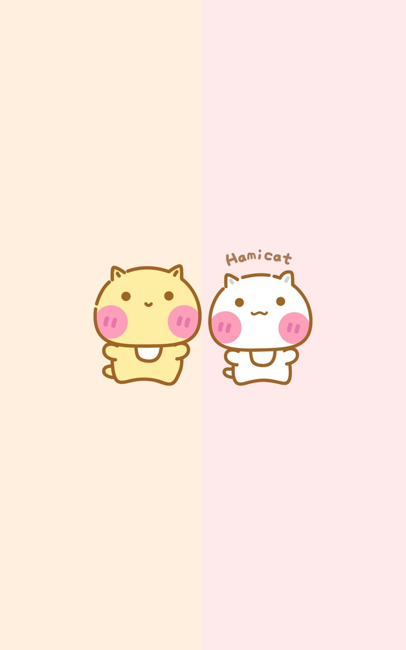 Hamicat哈咪猫双色聊天背景卡通图片