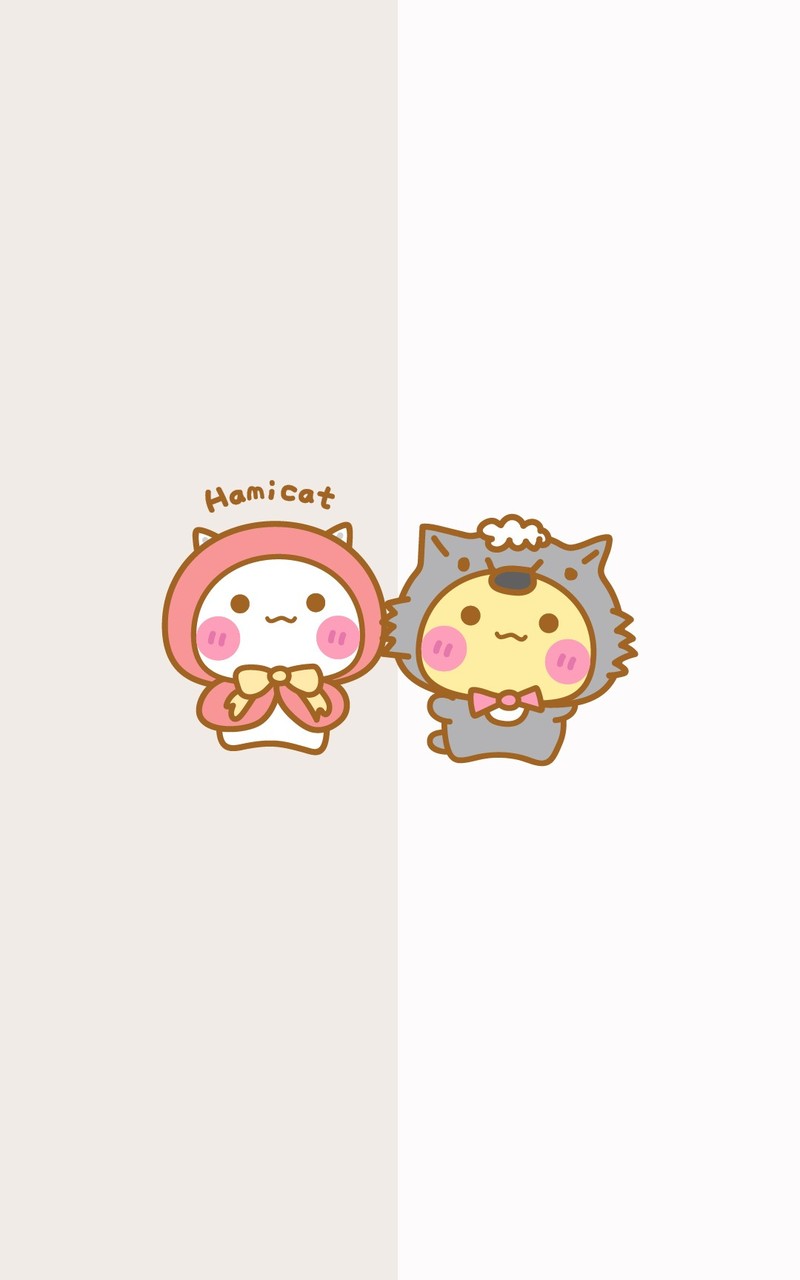 Hamicat哈咪猫双色聊天背景卡通图片