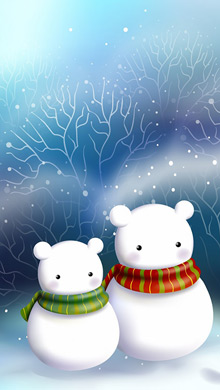 冬季里的雪地恋人甜蜜爱情系列手机壁纸