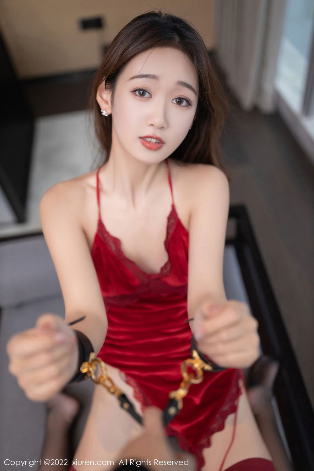 美女模特唐安琪 - 红色裙子+黑丝系列珠三角旅拍