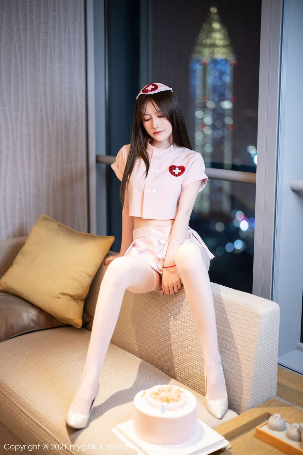 美女模特美桃酱 - 粉色护士制服系列长三角旅拍