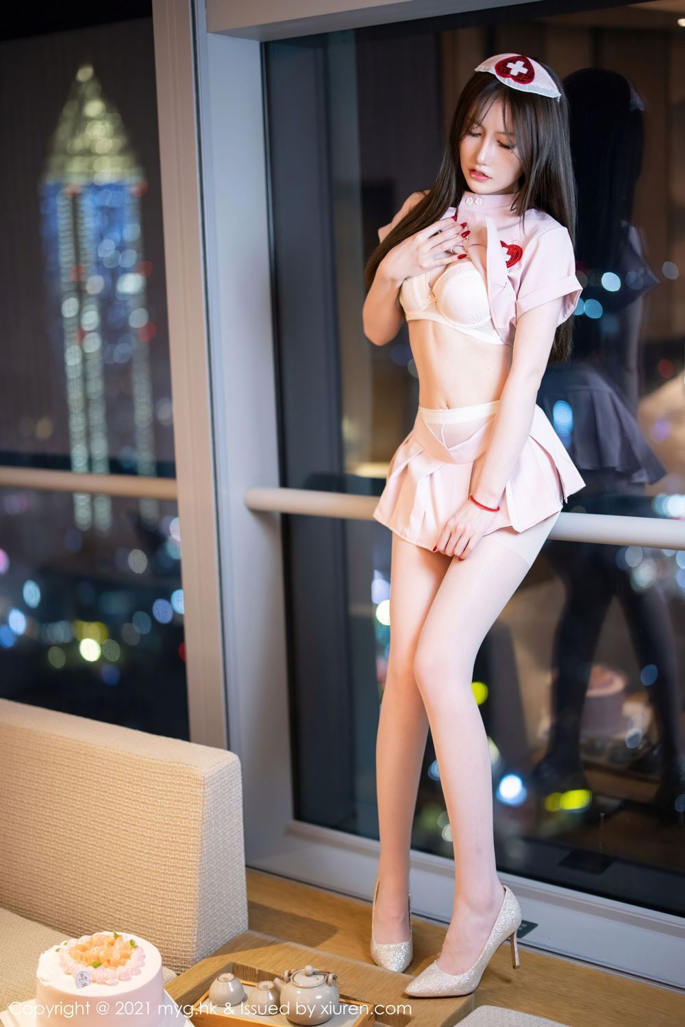 美女模特美桃酱 - 粉色护士制服系列长三角旅拍