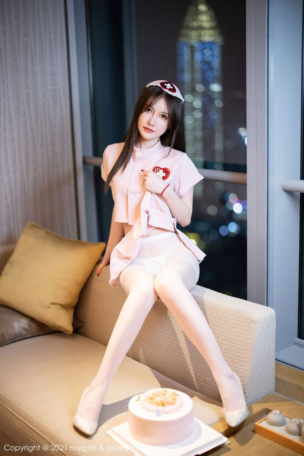 美女模特美桃酱 - 粉色护士制服系列长三角旅拍
