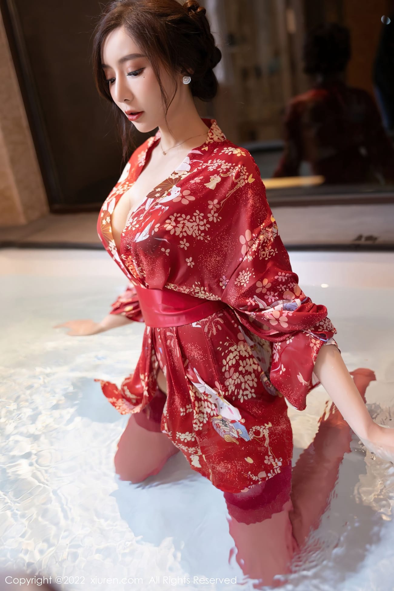 性感女神王馨瑶yanni - 红色和服+御姐主题写真
