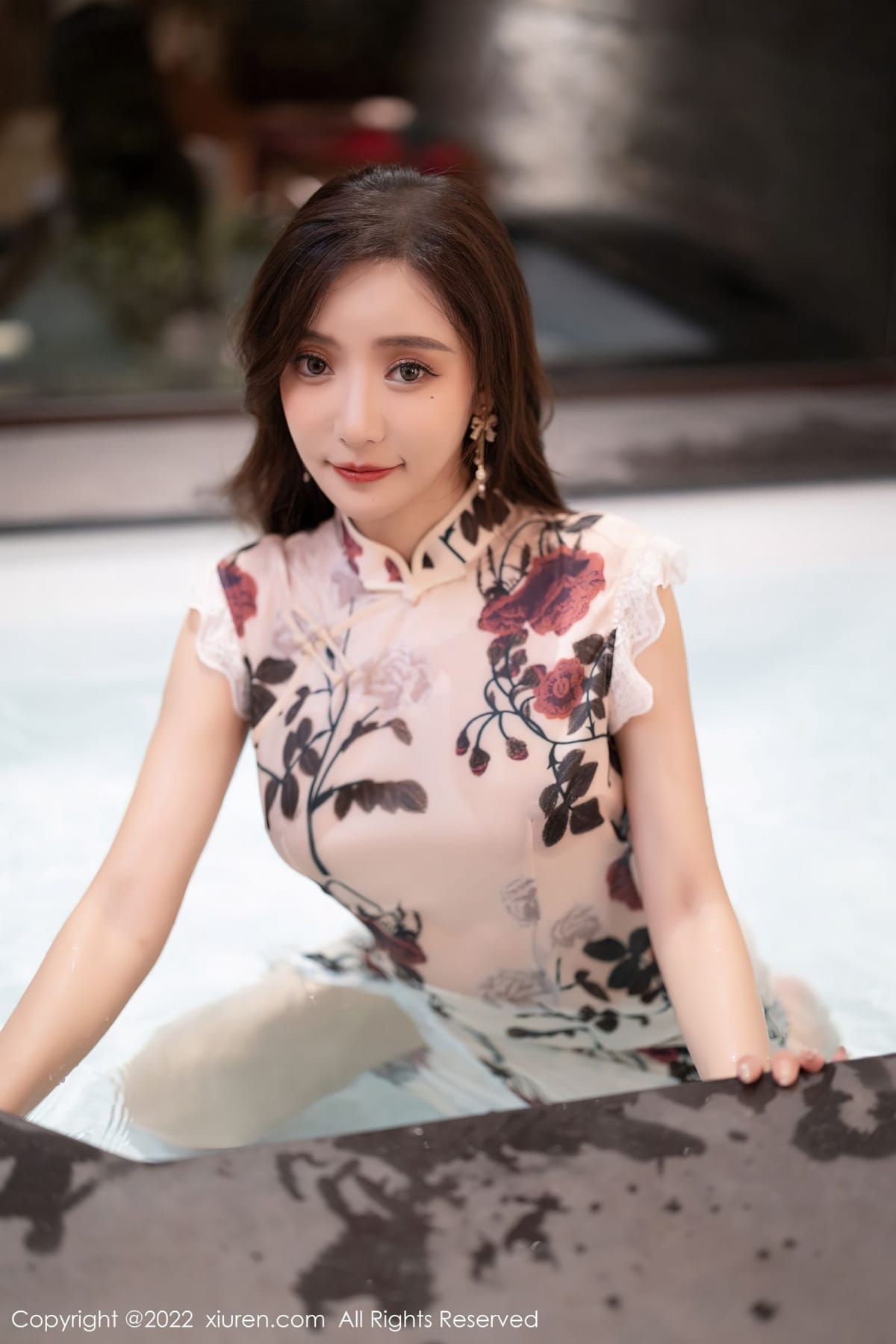 性感女神王馨瑶yanni - 花纹旗袍+丝袜系列写真