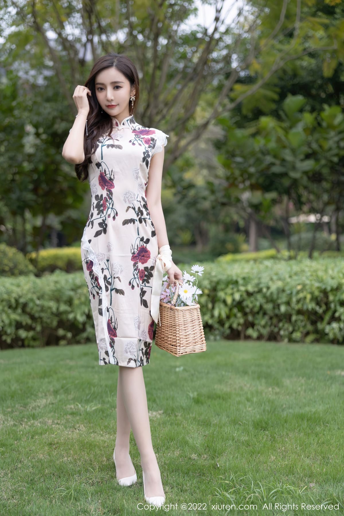 性感女神王馨瑶yanni - 花纹旗袍+丝袜系列写真
