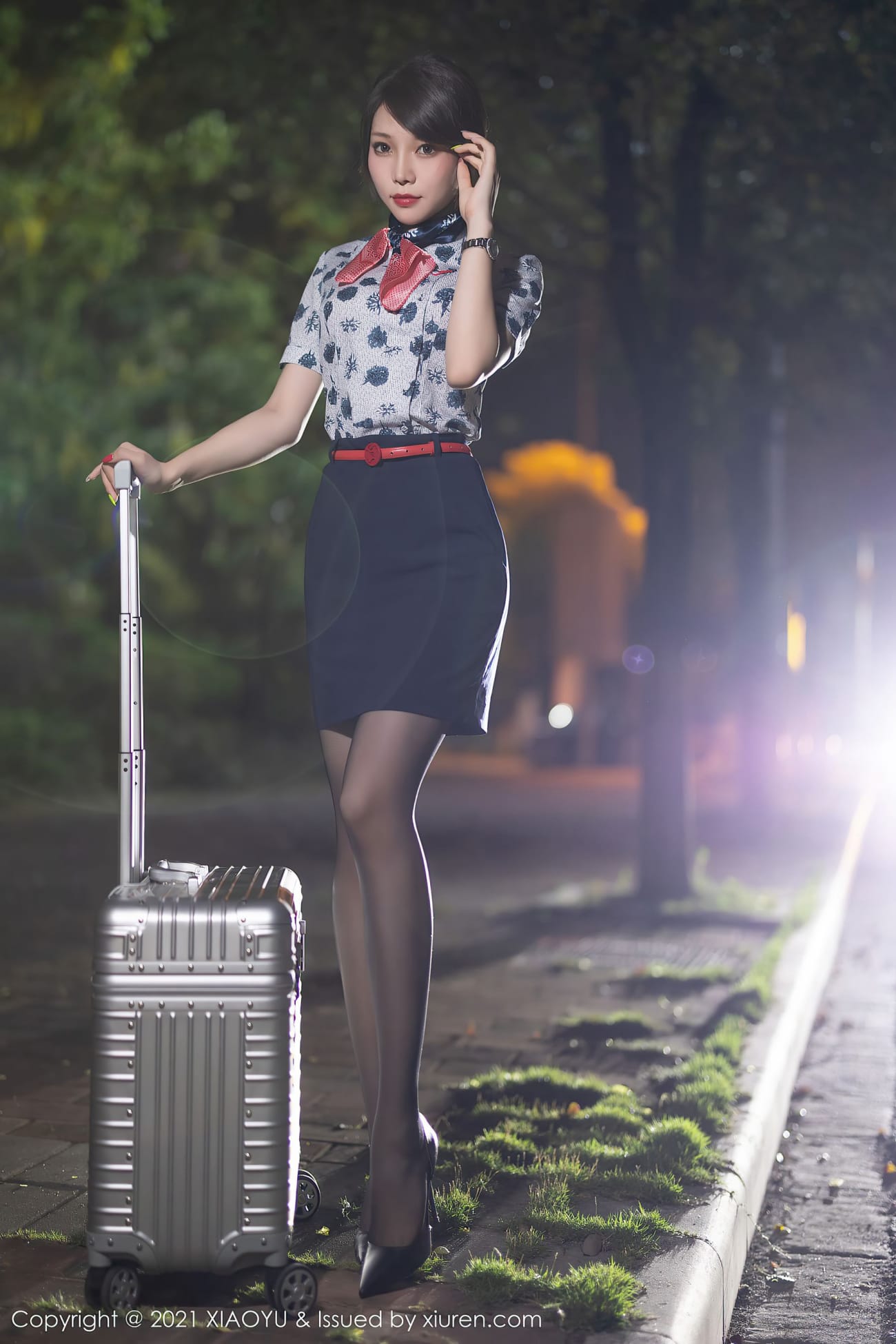 性感女神芝芝Booty - 空乘制服+黑丝系列写真