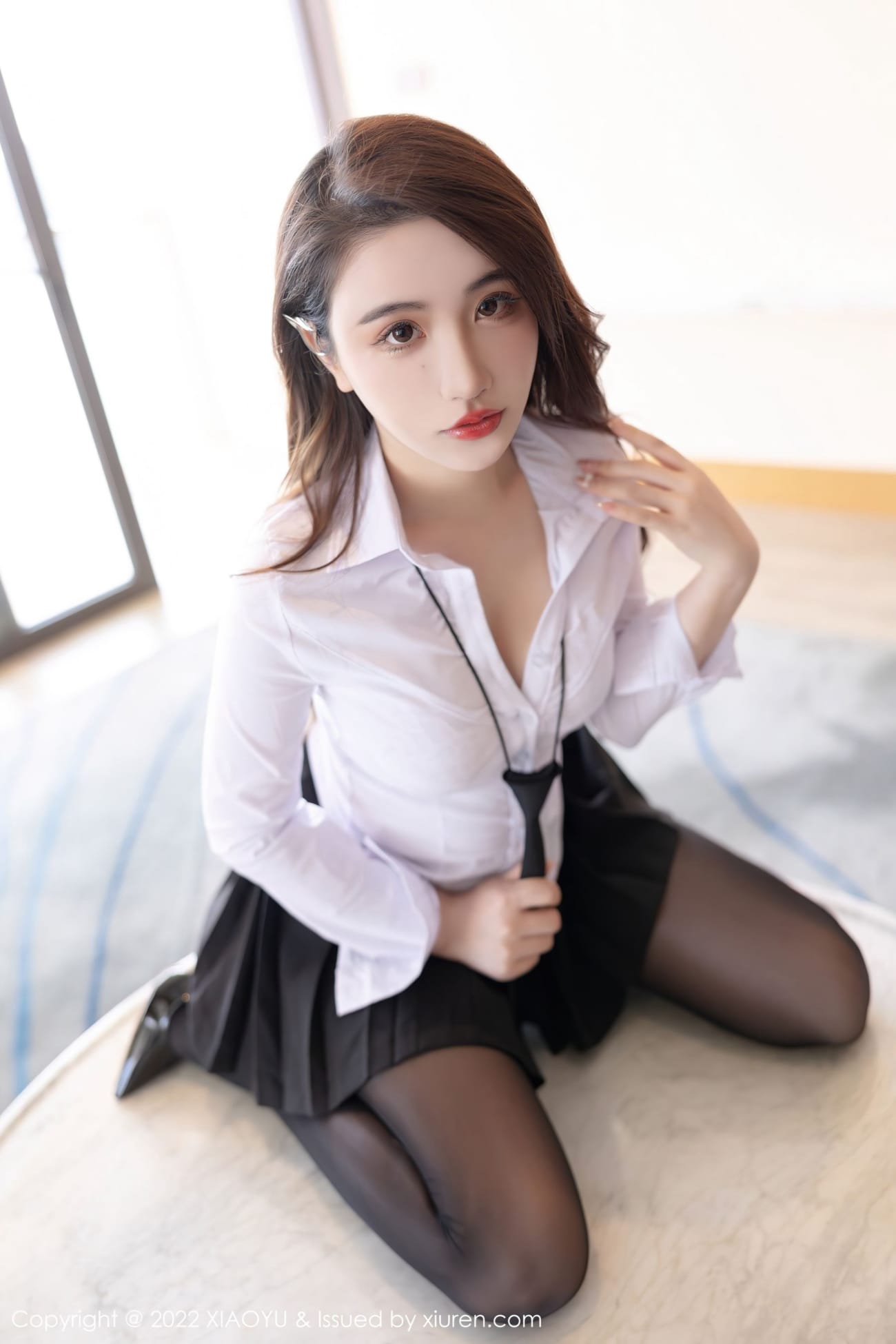 性感女神绯月樱Cherry - 白衬衫+黑色短裙惠州旅拍