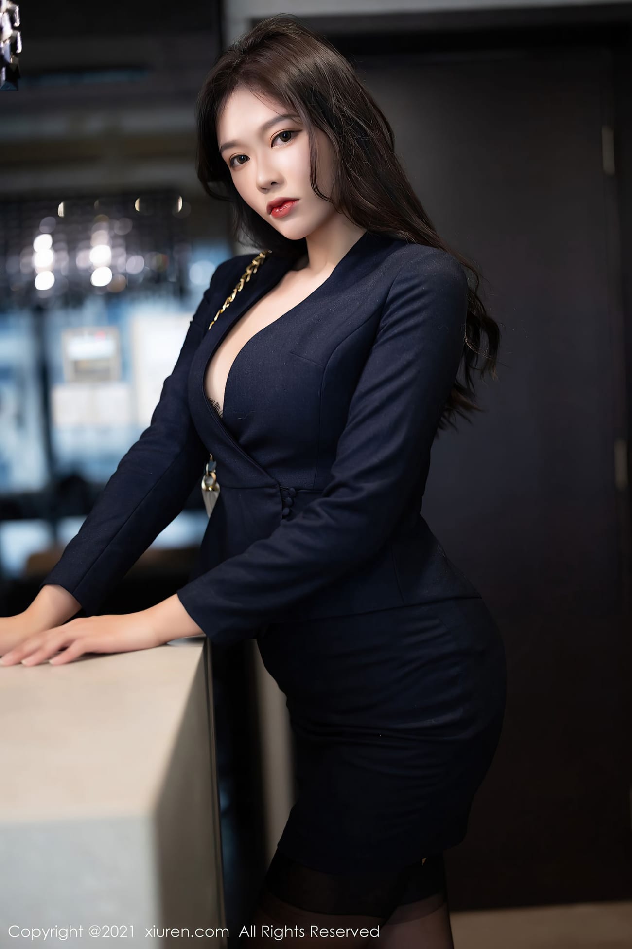 美女模特小娜比 - 职业装服饰+黑丝系列性感写真