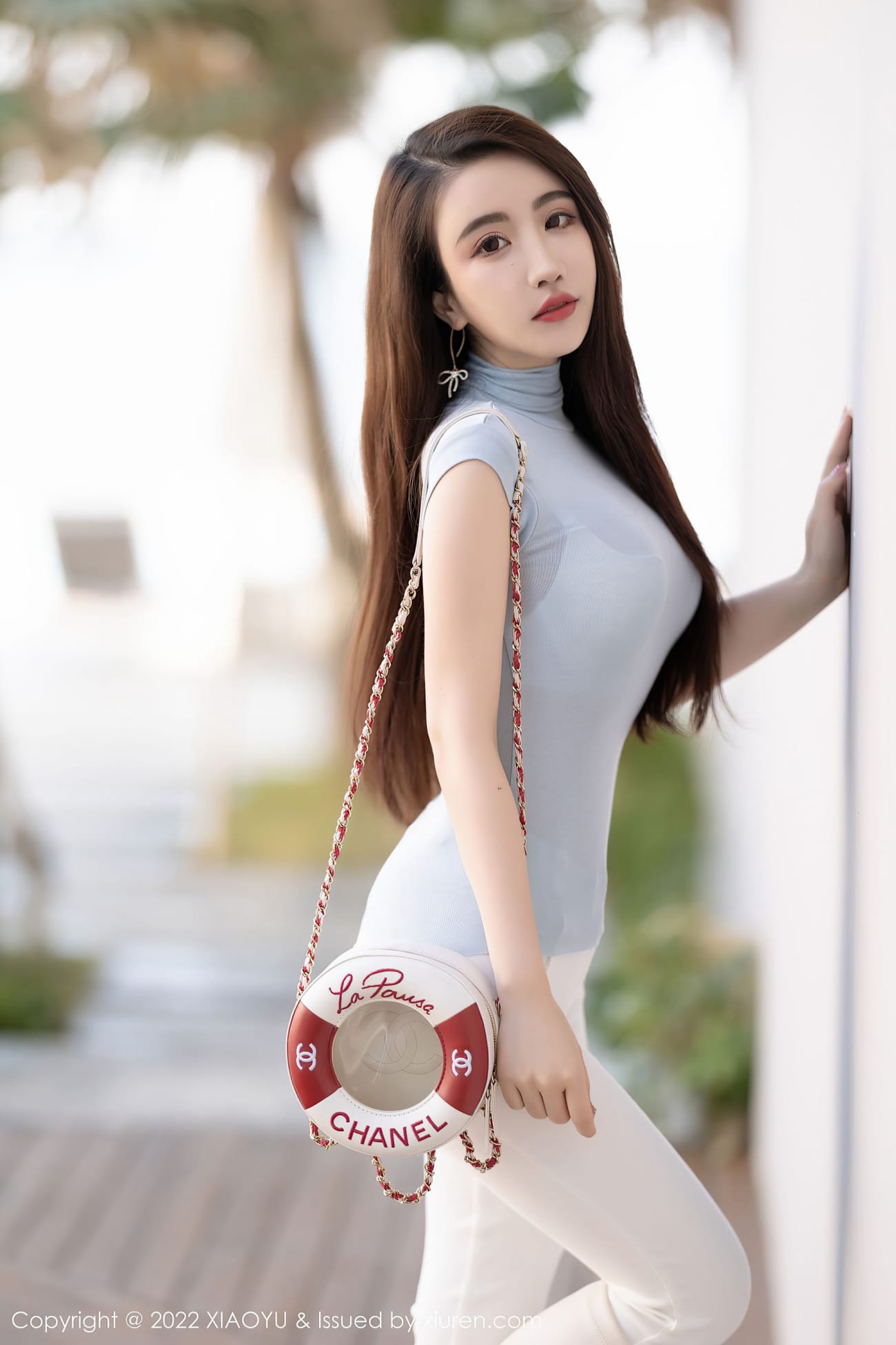 性感女神Cherry樱桃酱 - 收身上衣+白色长裤惠州旅拍