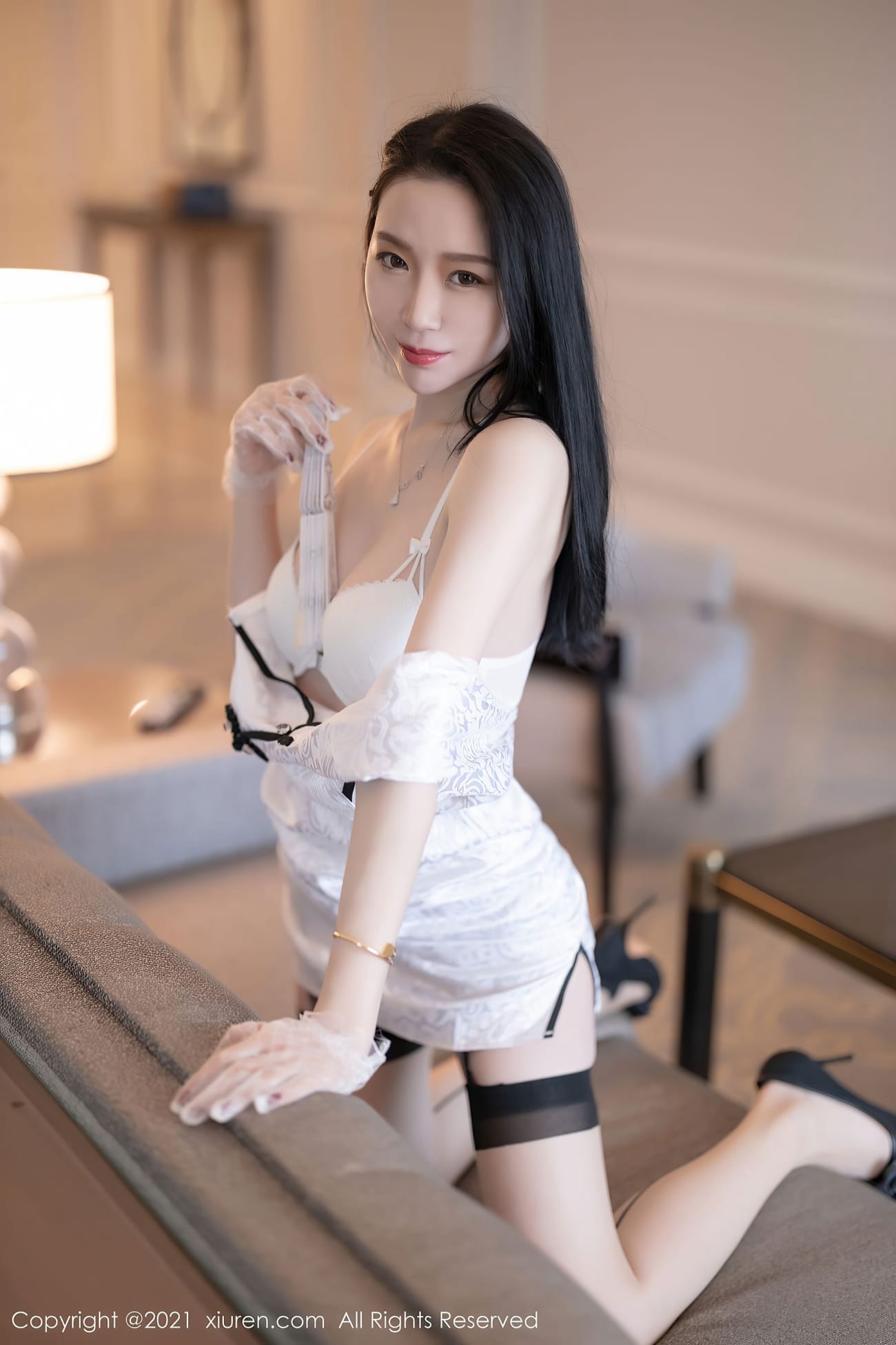美女模特梦心月 - 古典旗袍+吊袜系列澳门心愿旅拍