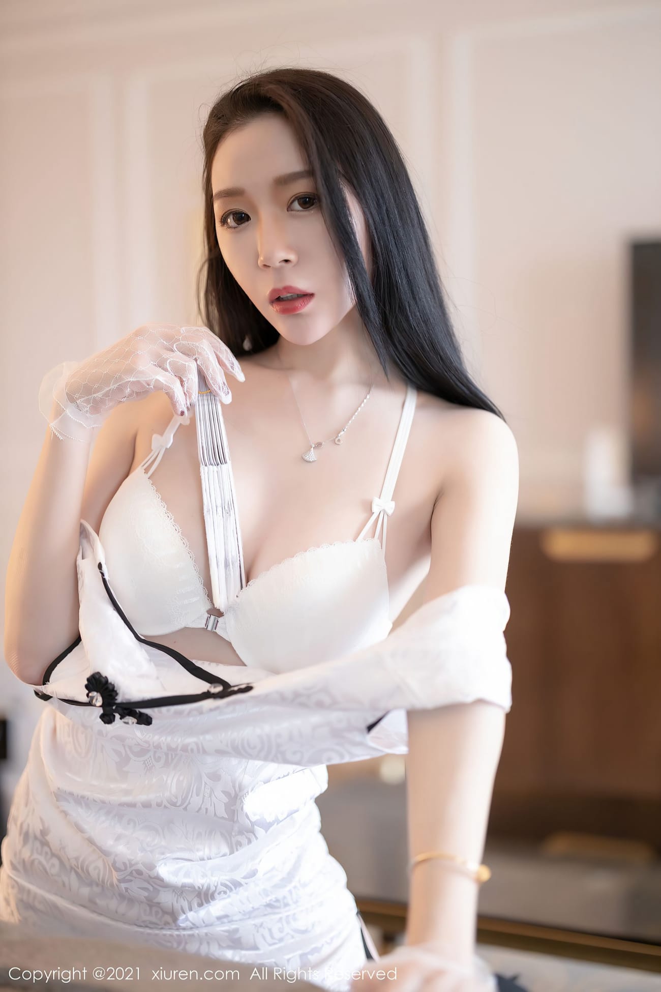 美女模特梦心月 - 古典旗袍+吊袜系列澳门心愿旅拍