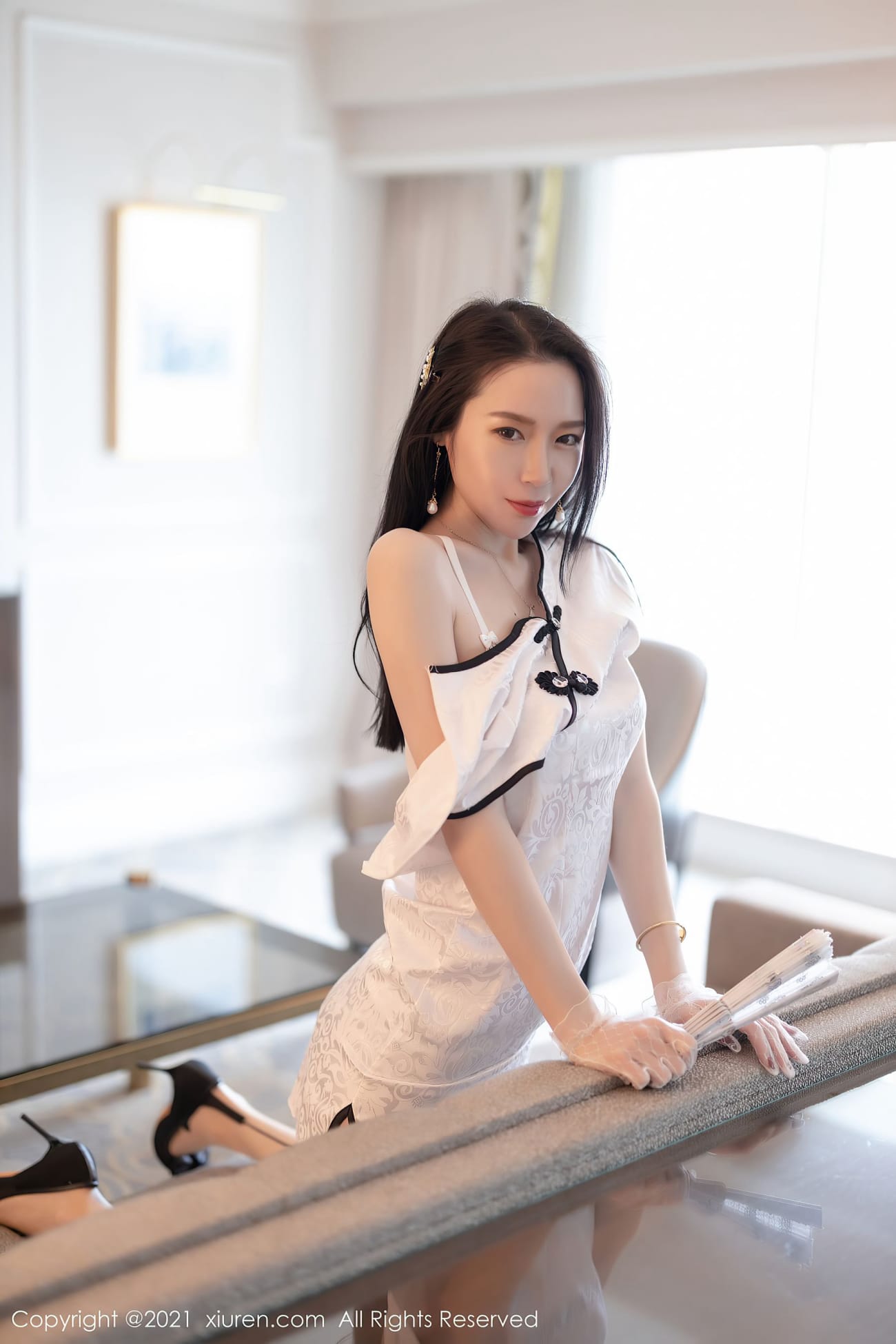 美女模特梦心月 - 古典旗袍+吊袜系列澳门心愿旅拍