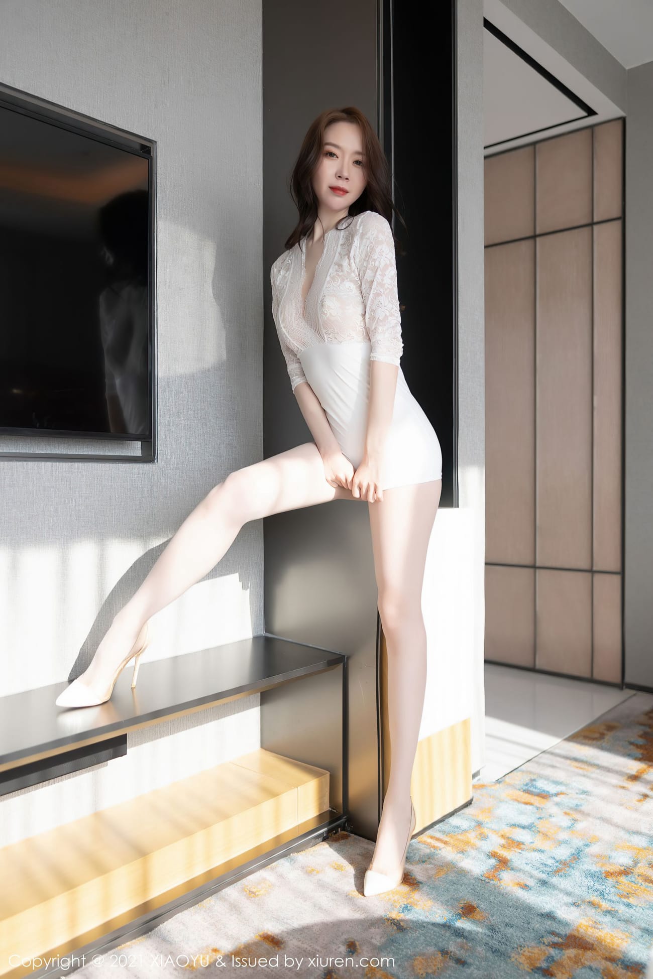 美女模特梦心月 - 丝袜美腿朦胧系列性感写真