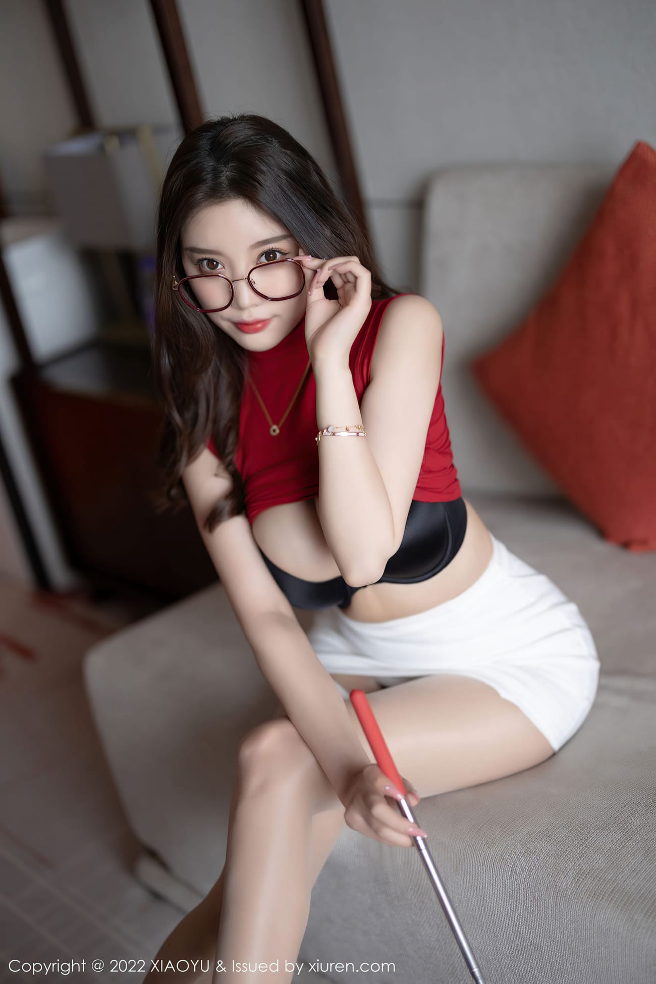 女神杨晨晨Yome - 红色上衣+白色短裙系列惠州旅拍