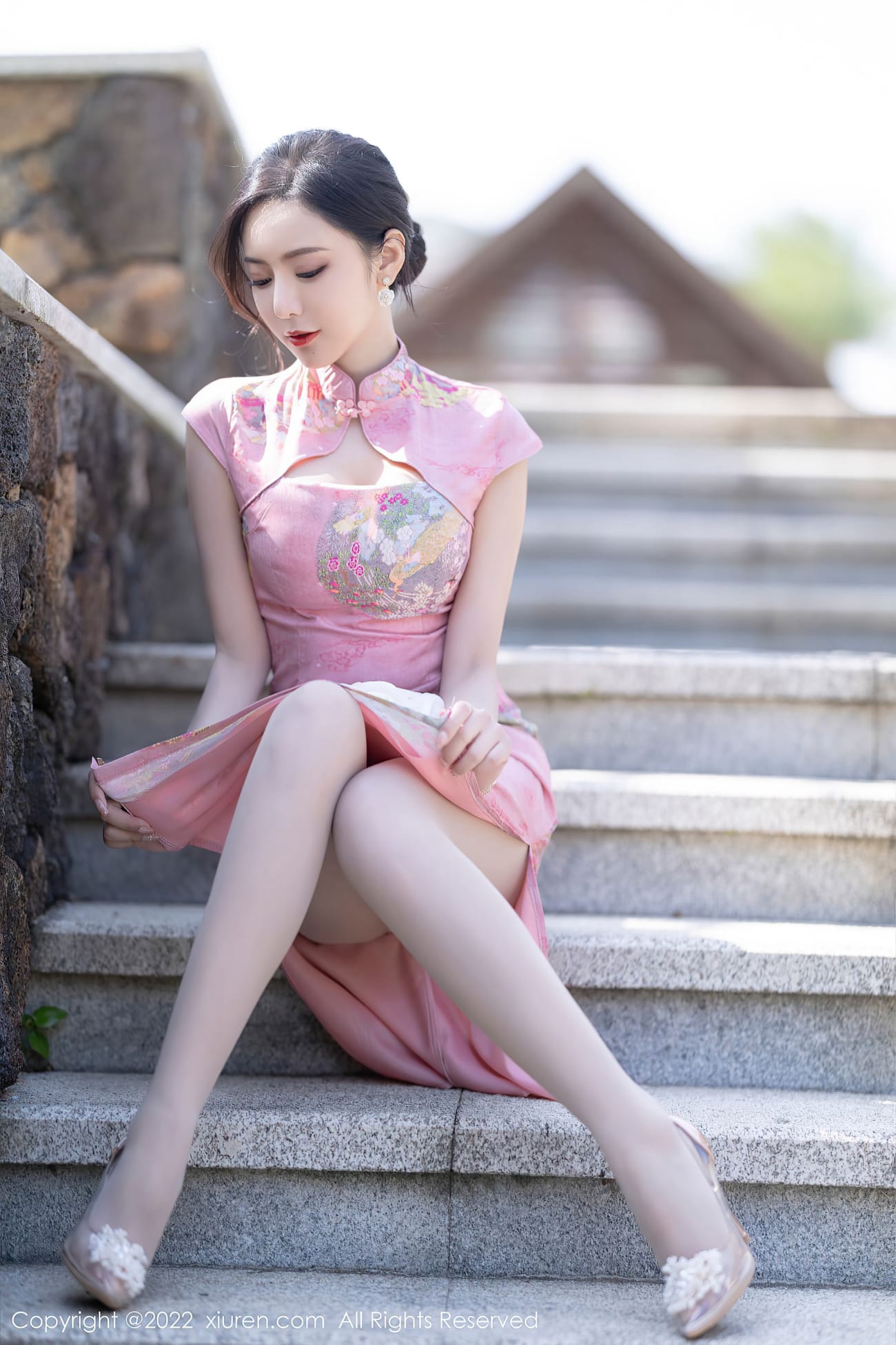女神王馨瑶yanni - 粉红色旗袍大秀身材厦门旅拍