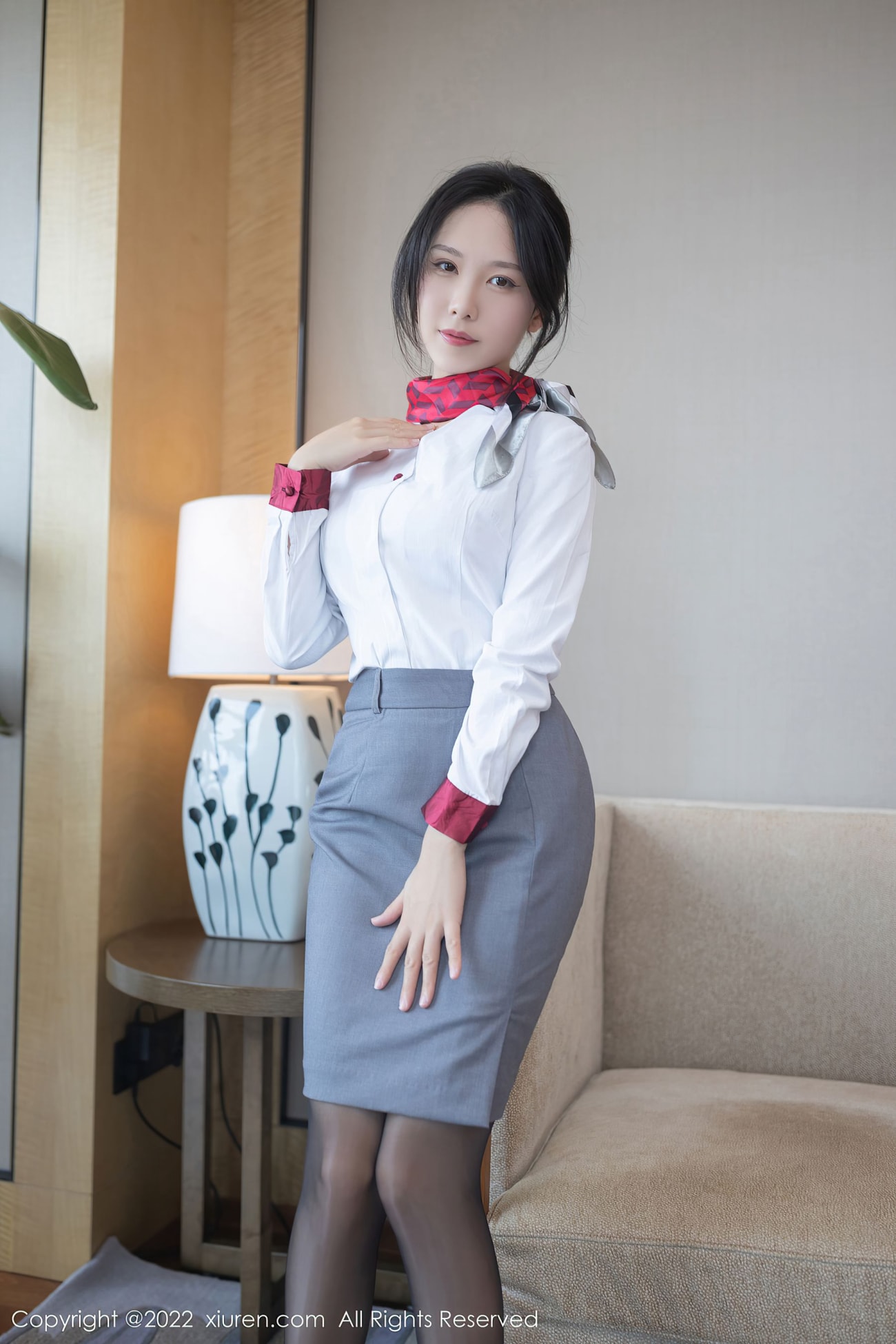 模特利世 - 空姐制服+黑丝系列性感写真