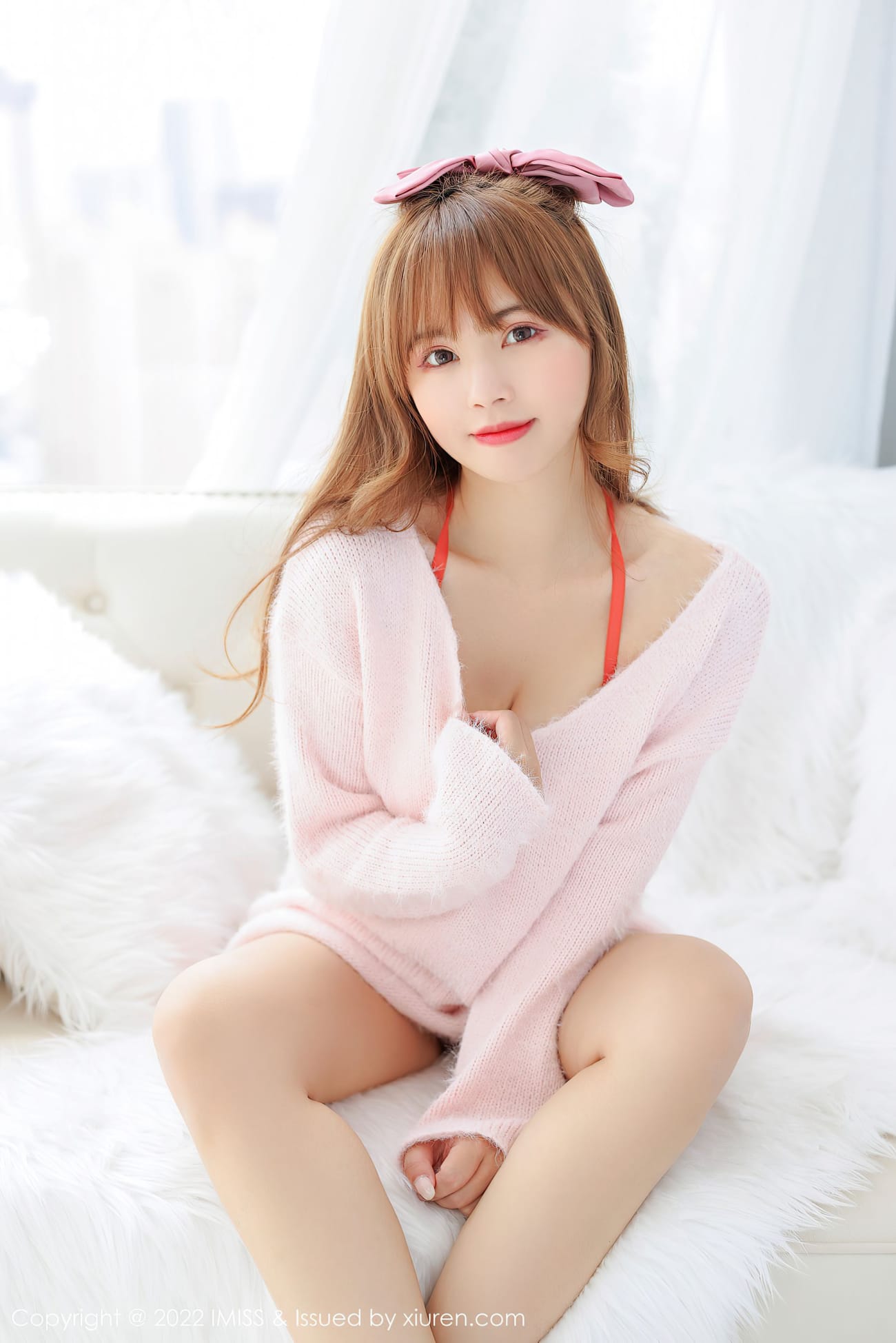 新人模特张思允Nice - 粉色上衣+原色丝袜性感写真