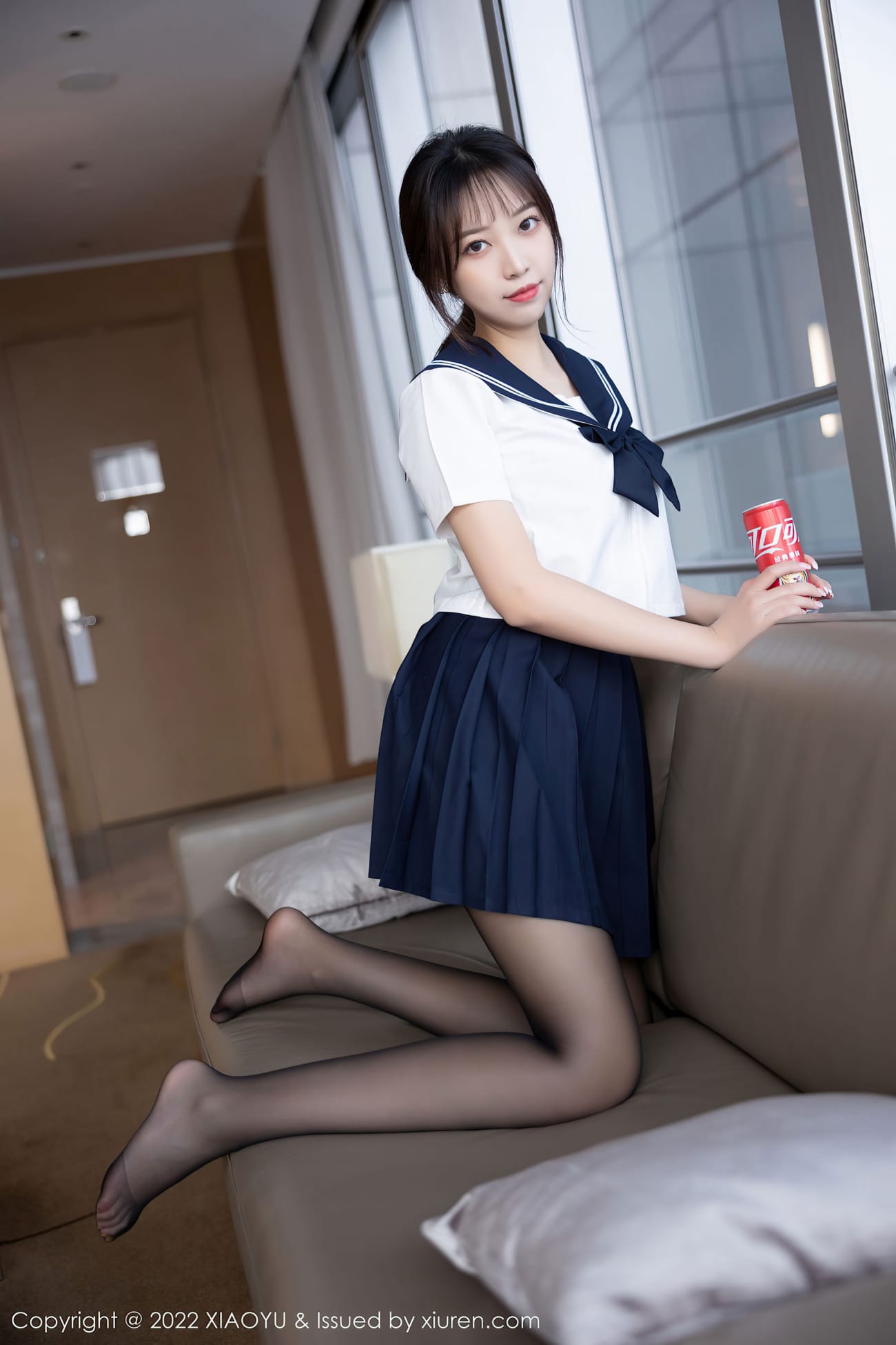 模特郑颖姗Bev - 学生制服+蓝色短裙青岛旅拍