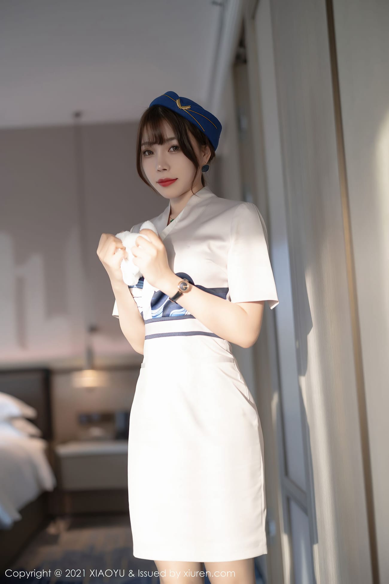 女神芝芝Booty - 空乘制服+丝袜系列私房写真